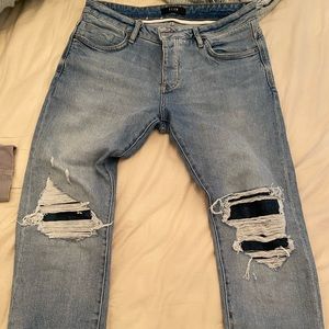 Blue ripped style casual jeans, Neuw brand